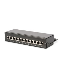 Digitus Panel Krosowy (Patch Panel) Desktop (Biurkowy) 12X Rj45, Lsa Poziom, Kat.6A, Ekranowany, Czarny, Prowadnica Kabli