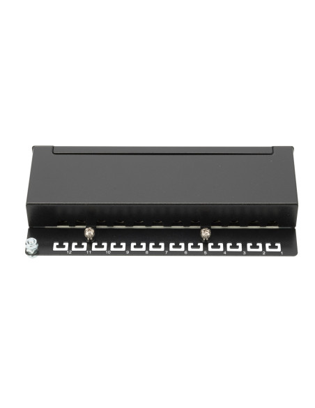 Digitus Panel Krosowy (Patch Panel) Desktop (Biurkowy) 12X Rj45, Lsa Poziom, Kat.6A, Ekranowany, Czarny, Prowadnica Kabli