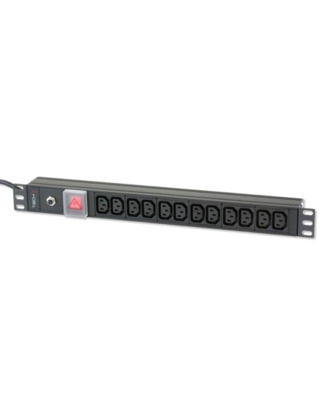 Techly Listwa Zasilająca Rack 1U 12X Gniazdo C13 Wtyk C20 Do Ups I-Case Strip-12C