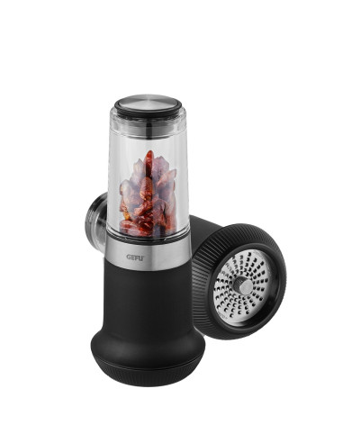 Gefu 34631 Ręczna Tarka / Spiralizer Tarka Obrotowa Czarny, Przezroczysty