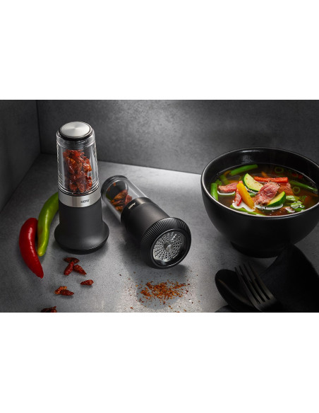 Gefu 34631 Ręczna Tarka / Spiralizer Tarka Obrotowa Czarny, Przezroczysty