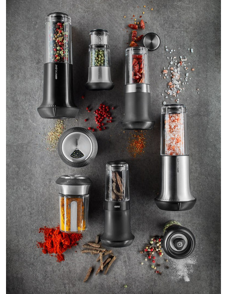 Gefu 34631 Ręczna Tarka / Spiralizer Tarka Obrotowa Czarny, Przezroczysty