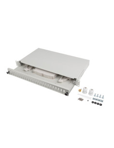 Przełącznica Światłowodowa Lanberg 24Xsc Duplex / 24Xlc Quad Rack 19" 1U Szara + Akcesoria