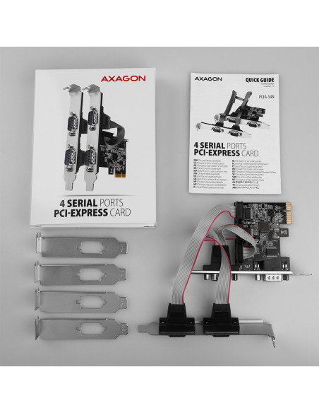 Axagon Pcea-Psn Pcie- Mit 4X Seriell-Ports - Asix Ax99100 Chipsatz Adapter Wewnętrzny Rs-232