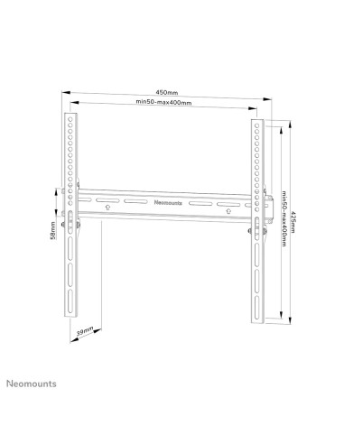 Neomounts Wl30-350Bl14 Uchwyt / Stojak Do Monitorów 165,1 Cm (65") Ściana Czarny