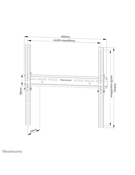 Neomounts Wl30-350Bl14 Uchwyt / Stojak Do Monitorów 165,1 Cm (65") Ściana Czarny