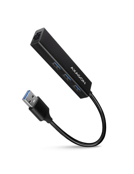 Axagon Hma-Gl3A Multiport-Hub Usb 3.0 Typ A Gbit-Lan 3X Usb-A Microsd Przewodowa Usb 3.2 Gen 1 (3.1 Gen 1) Type-A Czarny
