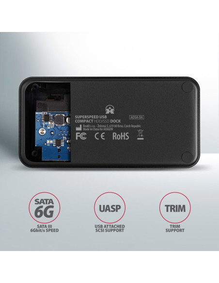 Axagon Adsa-Sn Stacja Dokująca Do Dysków Twardych Usb 3.2 Gen 1 (3.1 Gen 1) Type-A Czarny