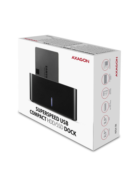 Axagon Adsa-Sn Stacja Dokująca Do Dysków Twardych Usb 3.2 Gen 1 (3.1 Gen 1) Type-A Czarny