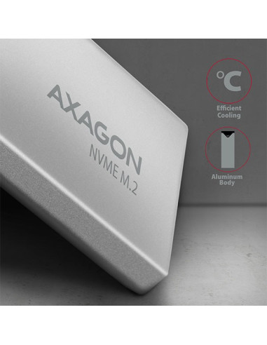 Axagon Eem2-Ug2 Obudowa Do Dysków Twardych Obudowa Ssd Czarny, Szary M.2