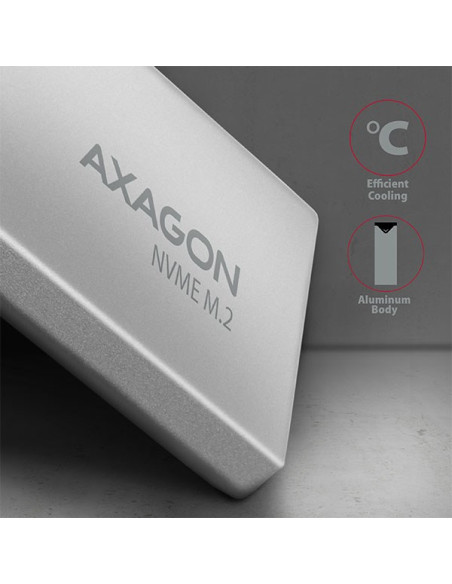 Axagon Eem2-Ug2 Obudowa Do Dysków Twardych Obudowa Ssd Czarny, Szary M.2