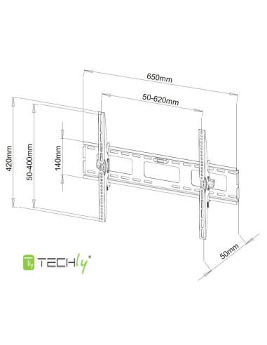 Techly Uchwyt Ścienny Tv Lcd/Led 40-65 Cali 60Kg U