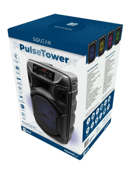 Squeak Głośnik Karaoke Pulsetower Bluetooth 5.3, Radio Fm, Microsd, Aux, Usb Sq1006