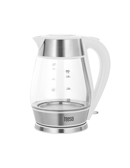 Czajnik Elektryczny Teesa Tsa1512W Szklany + Inox, 2200W, Biały, 1,7L