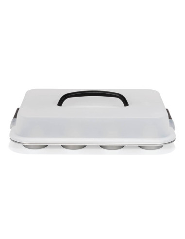 Patisse Silver-Top Forma Na 12 Muffinek Z Pokrywką Z Uchwytem