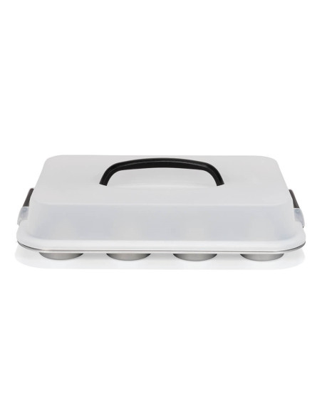 Patisse Silver-Top Forma Na 12 Muffinek Z Pokrywką Z Uchwytem