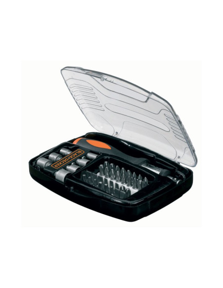 Black & Decker A7062 Wkrętak Ręczny Śrubokręt Z Wymiennymi Końcówkami Śrubokręt Z Grzechotką