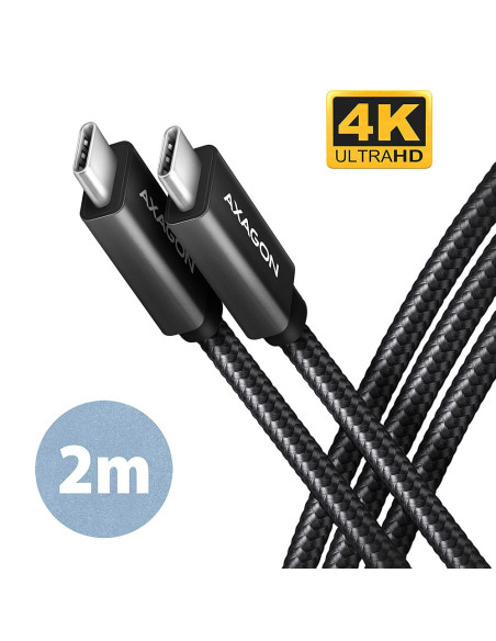 Axagon Bucm32-Cm20Ab Usb-C 3.2 Gen 2 Do Usb-C 3.2 Gen 2, Czarny - 2M