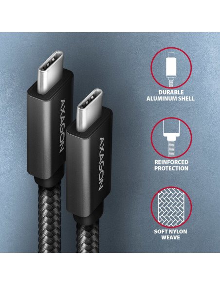 Axagon Bucm32-Cm20Ab Usb-C 3.2 Gen 2 Do Usb-C 3.2 Gen 2, Czarny - 2M