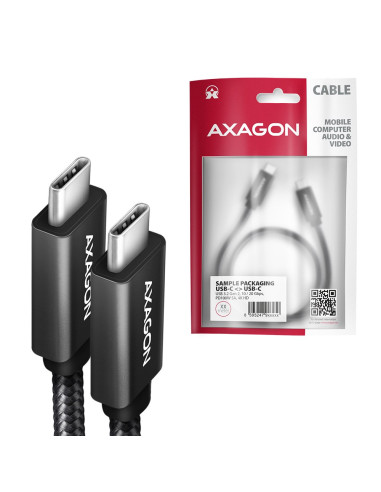 Axagon Bucm32-Cm20Ab Usb-C 3.2 Gen 2 Do Usb-C 3.2 Gen 2, Czarny - 2M
