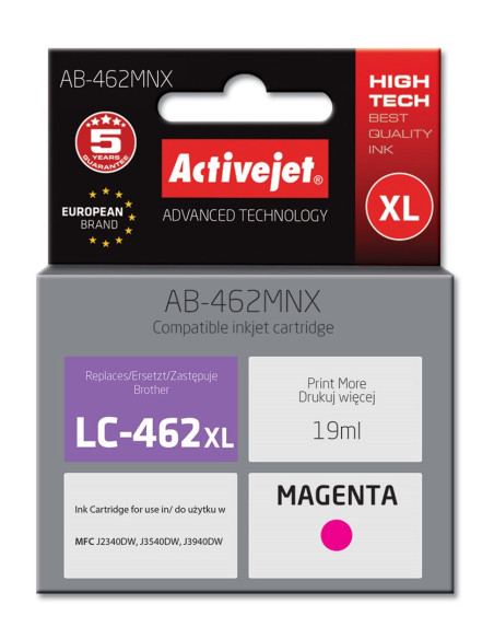 Activejet Ab-462Mnx Tusz (Zamiennik Brother Lc-462Xlm  Supreme  19 Ml  Czerwony).