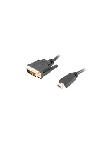 Kabel Lanberg Ca-Hddv-20Cu-0018-Bk (Hdmi M - Dvi-D (24+1) M  1,8M  Kolor Czarny)