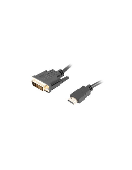 Kabel Lanberg Ca-Hddv-20Cu-0018-Bk (Hdmi M - Dvi-D (24+1) M  1,8M  Kolor Czarny)
