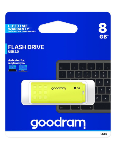 Pendrive Goodram Ume2 Ume2-0080Y0R11 (8Gb  Usb 2.0  Kolor Żółty)