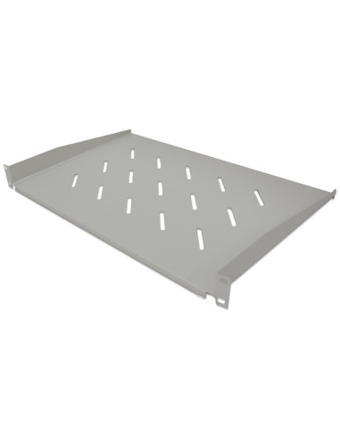 Półka 1U 350Mm Rack 19, 2 Pkt Mocowania, Perforowana, Szara
