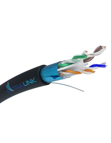 Extralink Cat6 Ftp (F/Utp) Zewnętrzny Żelowany | Kabel Sieciowy Skrętka | 305M