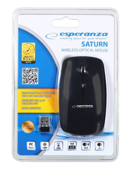 Mysz Esperanza Em120K (Optyczna  1600 Dpi  Kolor Czarny)