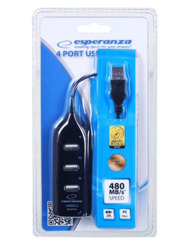 Hub Esperanza Ea116 (4X Usb 2.0  Kolor Czarny)