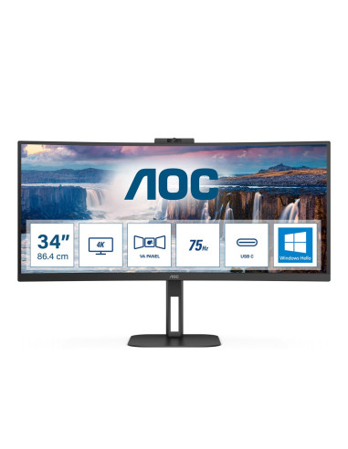 Aoc V5 Cu34V5Cw/Bk Led Display 86,4 Cm (34") 3440 X 1440 Px Wide Quad Hd Czarny