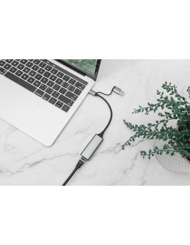 Adapter Usb Typ-C Na Gigabit Ethernet 2,5Gusb-C + Usb A (Usb 3.1/3.0)