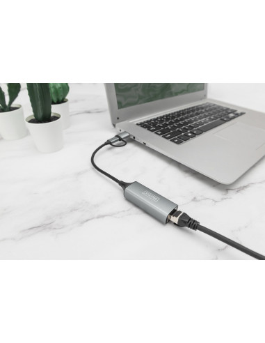 Adapter Usb Typ-C Na Gigabit Ethernet 2,5Gusb-C + Usb A (Usb 3.1/3.0)