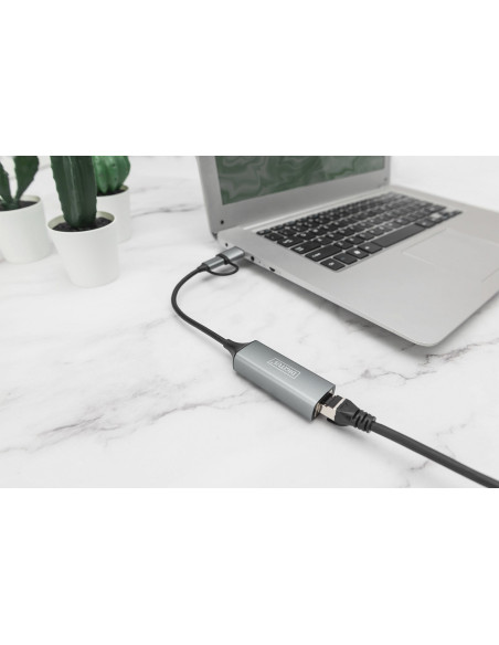Adapter Usb Typ-C Na Gigabit Ethernet 2,5Gusb-C + Usb A (Usb 3.1/3.0)