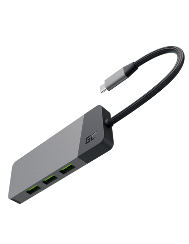 Green Cell Hub Usb-C Adapter Gc Connect 7W1 (3Xusb 3.1, Hdmi 4K 60Hz, Usb-C Pd 85W, Microsd/Sd)