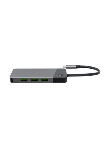 Green Cell Hub Usb-C Adapter Gc Connect 7W1 (3Xusb 3.1, Hdmi 4K 60Hz, Usb-C Pd 85W, Microsd/Sd)