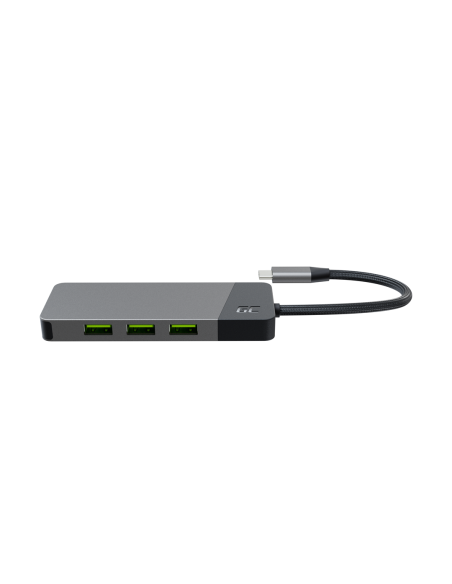 Green Cell Hub Usb-C Adapter Gc Connect 7W1 (3Xusb 3.1, Hdmi 4K 60Hz, Usb-C Pd 85W, Microsd/Sd)