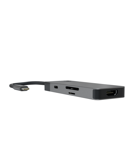 Green Cell Hub Usb-C Adapter Gc Connect 7W1 (3Xusb 3.1, Hdmi 4K 60Hz, Usb-C Pd 85W, Microsd/Sd)