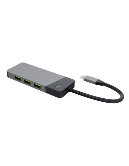 Green Cell Hub Usb-C Adapter Gc Connect 7W1 (3Xusb 3.1, Hdmi 4K 60Hz, Usb-C Pd 85W, Microsd/Sd)