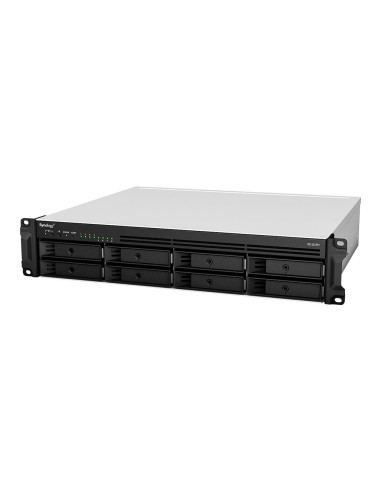 Nas Synology Rs1221Rp+  2U Rack  8X (3.5" Sata Hdd/2.5" Sata Hdd)  Amd Ryzen V1500B  4 Gb Ddr4 Ecc Sodimm, 4X 1Gbe Rj-45