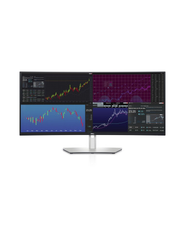 Dell Ultrasharp U3824Dw Led Display 95,2 Cm (37.5") 3840 X 1600 Px Wide Quad Hd+ Lcd Czarny, Srebrny