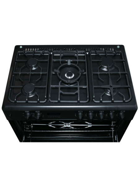 Kuchnia Gazowo-Elektryczna Ravanson Kwge-K90 Chef Modern Black (Płyta Gazowa  Piekarnik Elektryczny  900Mm)