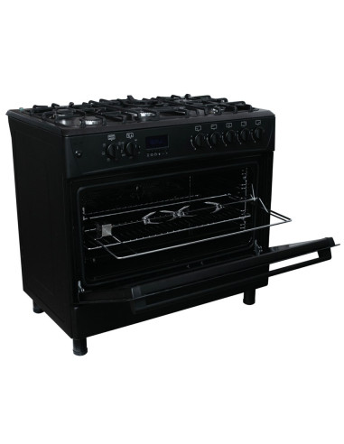 Kuchnia Gazowo-Elektryczna Ravanson Kwge-K90 Chef Modern Black (Płyta Gazowa  Piekarnik Elektryczny  900Mm)