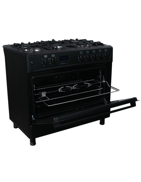 Kuchnia Gazowo-Elektryczna Ravanson Kwge-K90 Chef Modern Black (Płyta Gazowa  Piekarnik Elektryczny  900Mm)