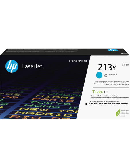 Hp Oryginalnym Wkładem Z Błękitnym Tonerem O Ekstrawysokiej Wydajności 213Y Laserjet