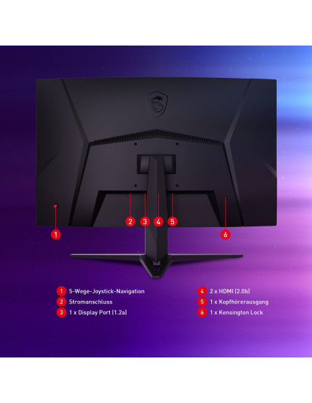 Msi G32Cq4De E2 Monitor Komputerowy 80 Cm (31.5") 2560 X 1440 Px Wide Quad Hd Lcd Czarny