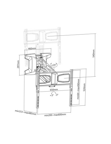 Maclean Uchwyt Do Tv Elektryczny Nad Kominek 37"-70" 35Kg Z Pilotem Mc-891