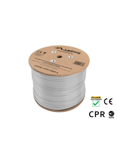 Lanberg Kabel Uftp Kat. 6A 305M Drut Cu Lszh Szary Cpr+Fluke Passed